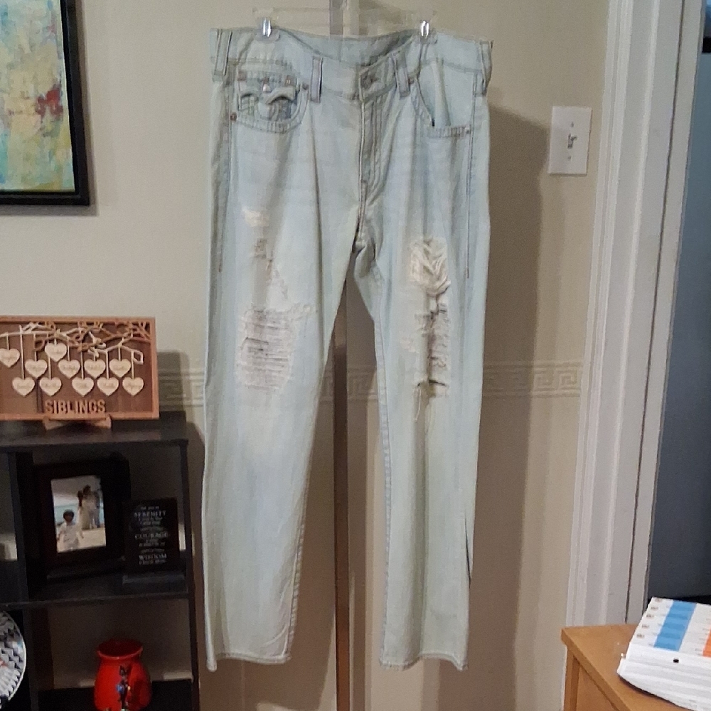 True Religion Light Blue Men's Straight Jeans